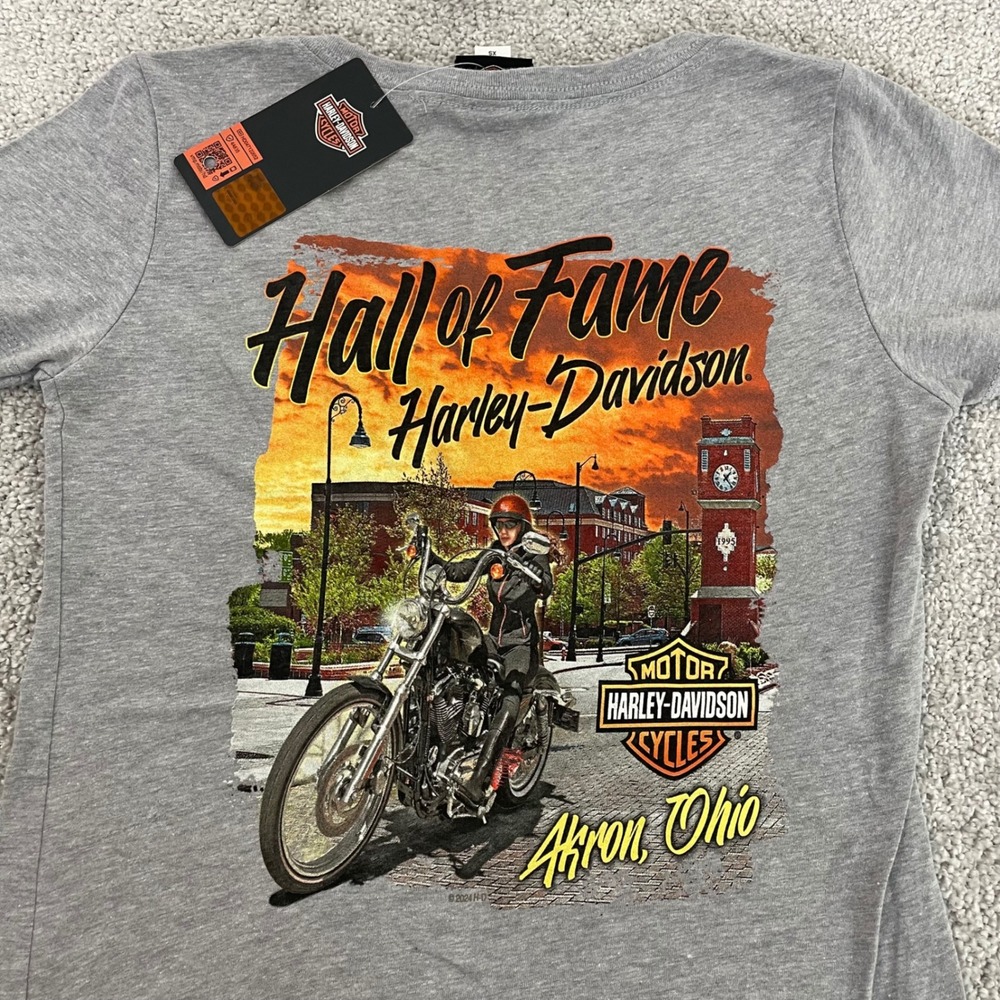 Harley Davidson T Shirt Womens Extra Small Biker V Neck Graphic NWT